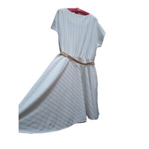 Vintage Studio 36 Dress 80's ILGWU! Size 20 1/2 White Cottagecore, Pioneer